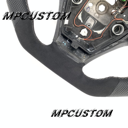 Mpcustom for Volvo S40 2008 carbon fiber steering wheel white stitching