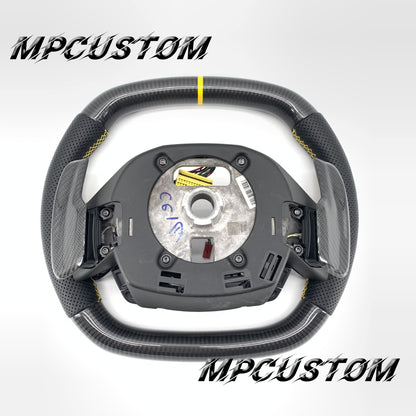 Mpcustom for Chevrolet Corvette C8 2020+ carbon fiber steering wheel yellow stripe line