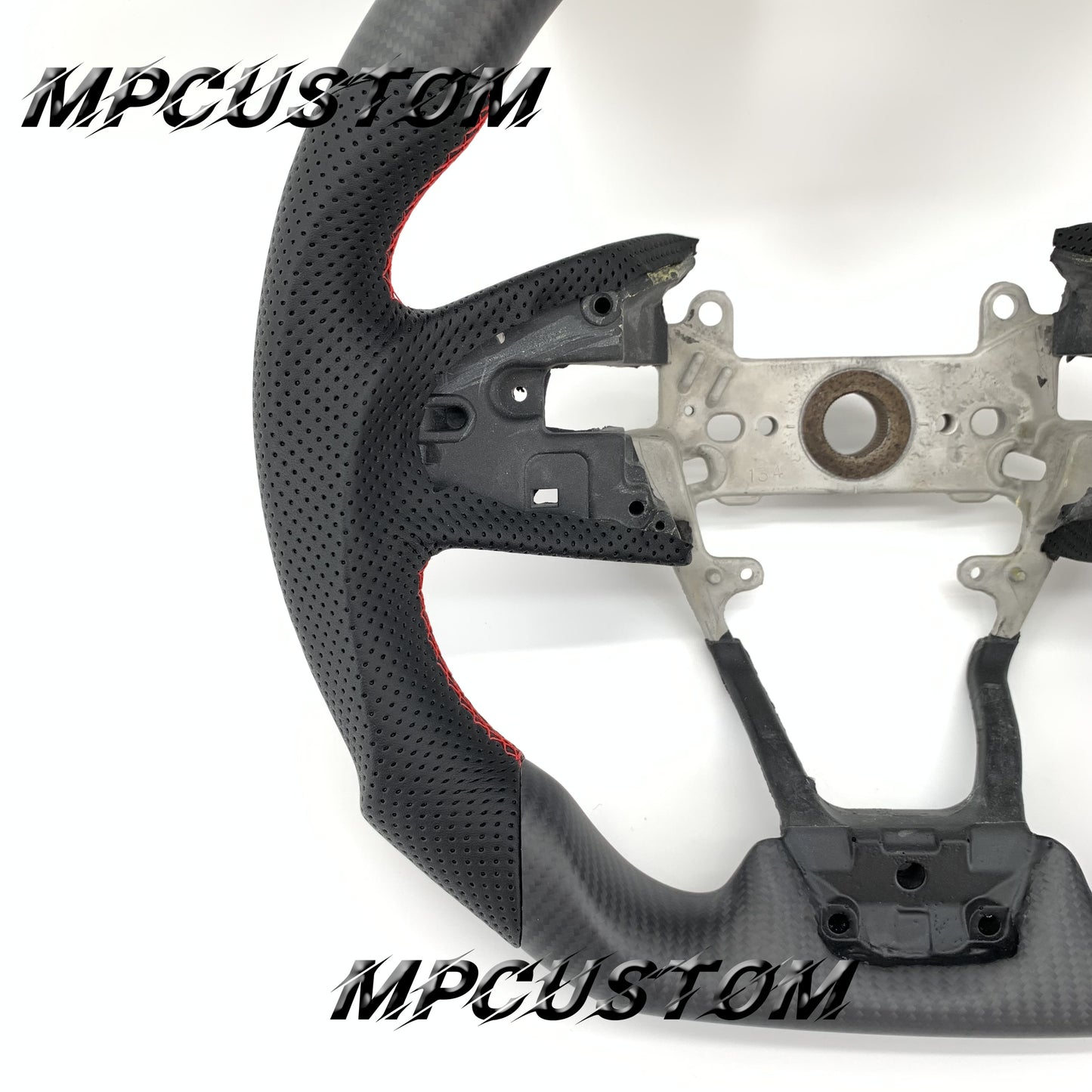 Mpcustom for Honda 10th Gen Civic 2016+ carbon fiber steering wheel red stripe line