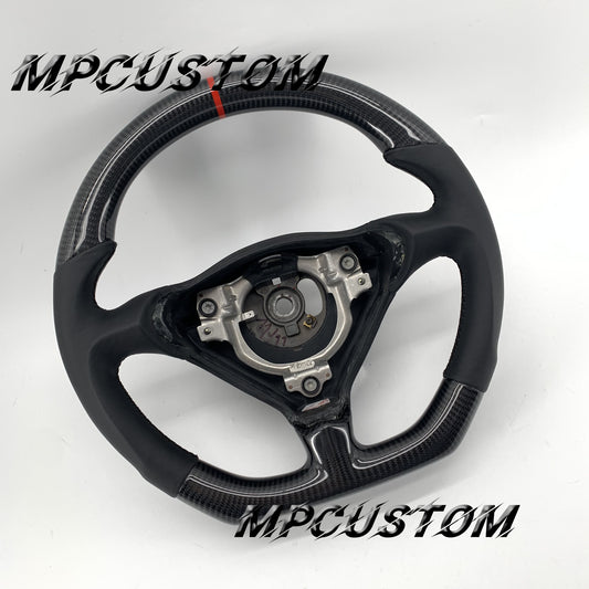 Mpcustom for Porsche 996 carbon fiber steering wheel gloss and red stripe line