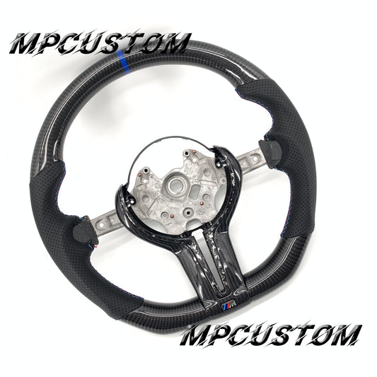 Mpcustom for BMW 5 series F10/F11 carbon fiber steering wheel blue stripe line