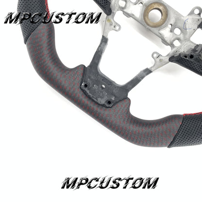 Mpcustom for Honda 10th Gen Civic 2016+ carbon fiber steering wheel matte and flat bottom and round top
