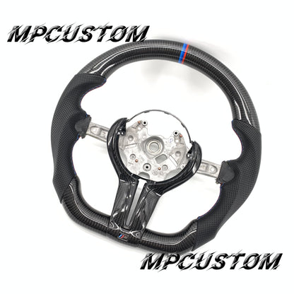 Mpcustom for BMW 1 series F20/F21/F40 carbon fiber steering wheel flat bottom and perfoarated leather