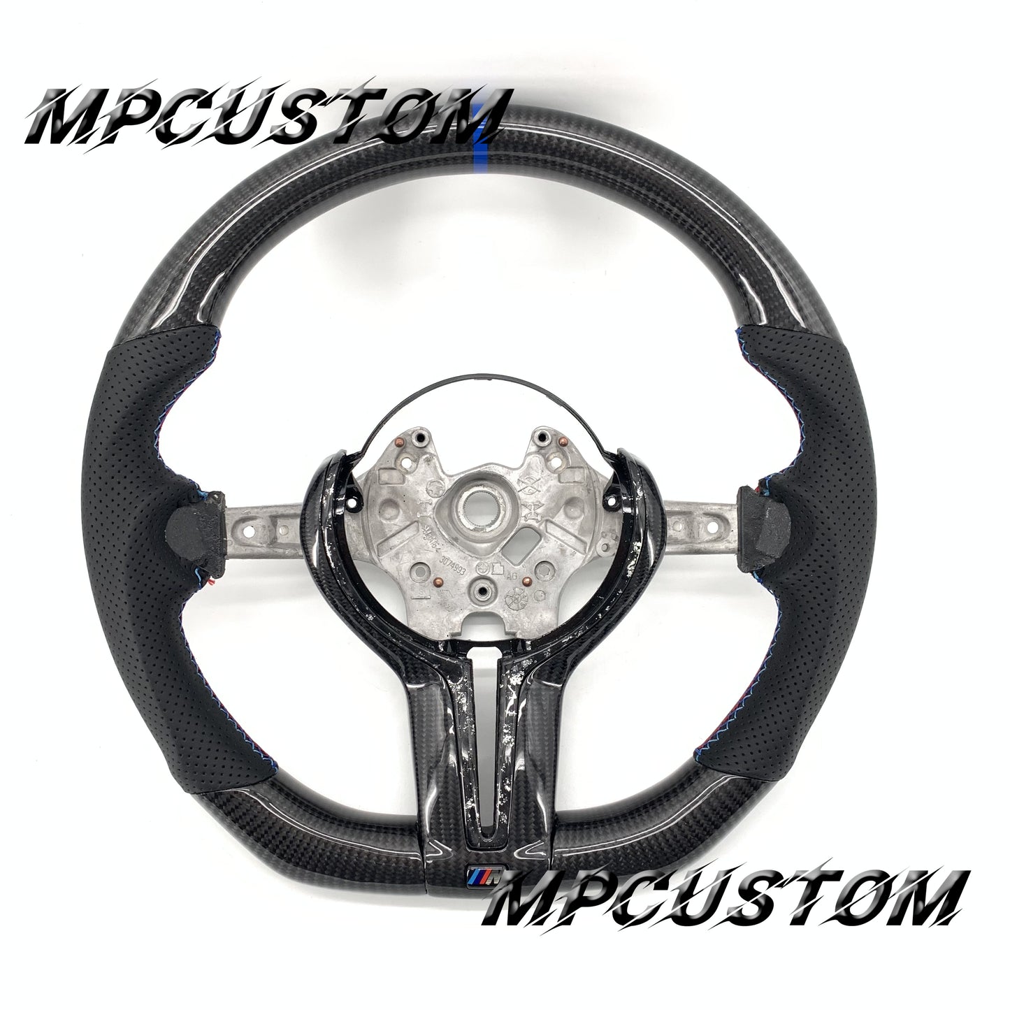 Mpcustom for BMW 7 series F01/F02/F03 carbon fiber steering wheel gloss carbon fiber and flat bottom