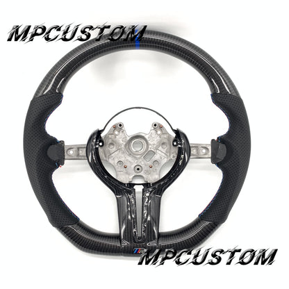 Mpcustom for BMW 7 series F01/F02/F03 carbon fiber steering wheel gloss carbon fiber and flat bottom