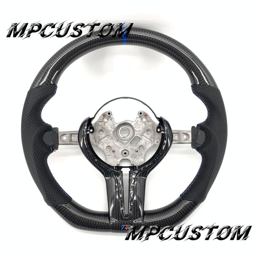 Mpcustom for BMW 7 series F01/F02/F03 carbon fiber steering wheel gloss carbon fiber and flat bottom