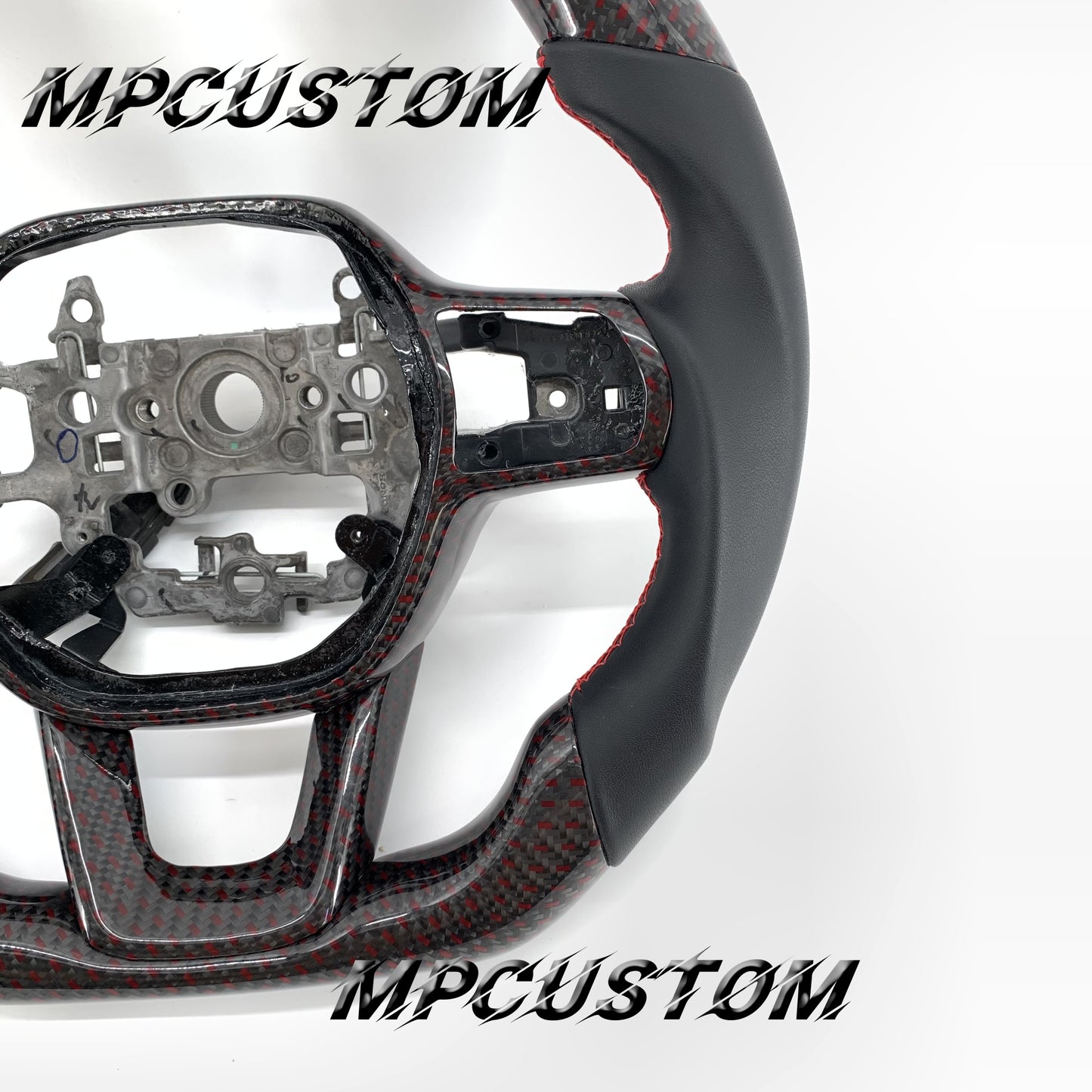 Mpcustom for Honda 11th gen Civic carbon fiber steering wheel red stripe line and smooth