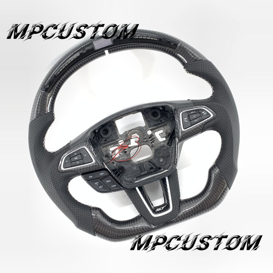 Mpcustom for Ford Focus MK3 ST RS carbon fiber steering wheel gloss and led