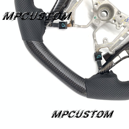 Mpcustom for Toyota Highlander 2007-2011 carbon fiber steering wheel black stitching