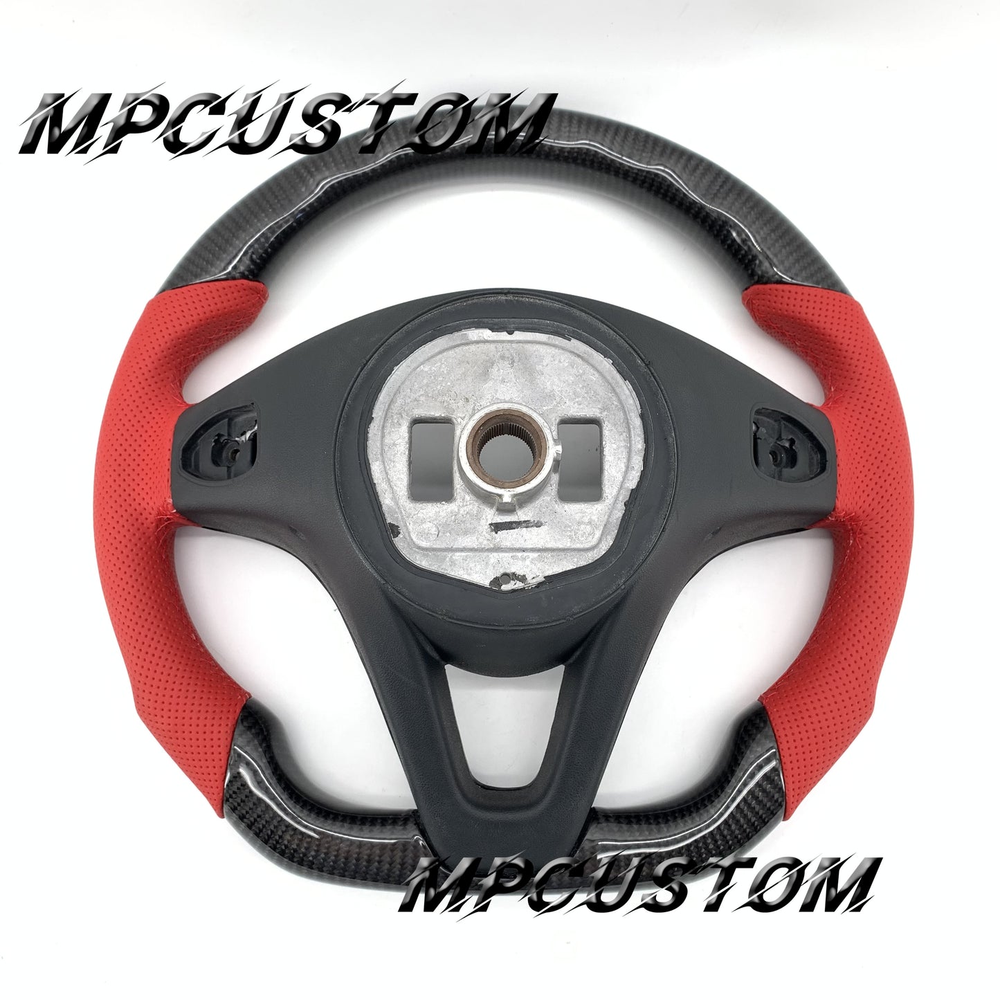 Mpcustom for Mercedes Benz c180 c300 carbon fiber steering wheel round top