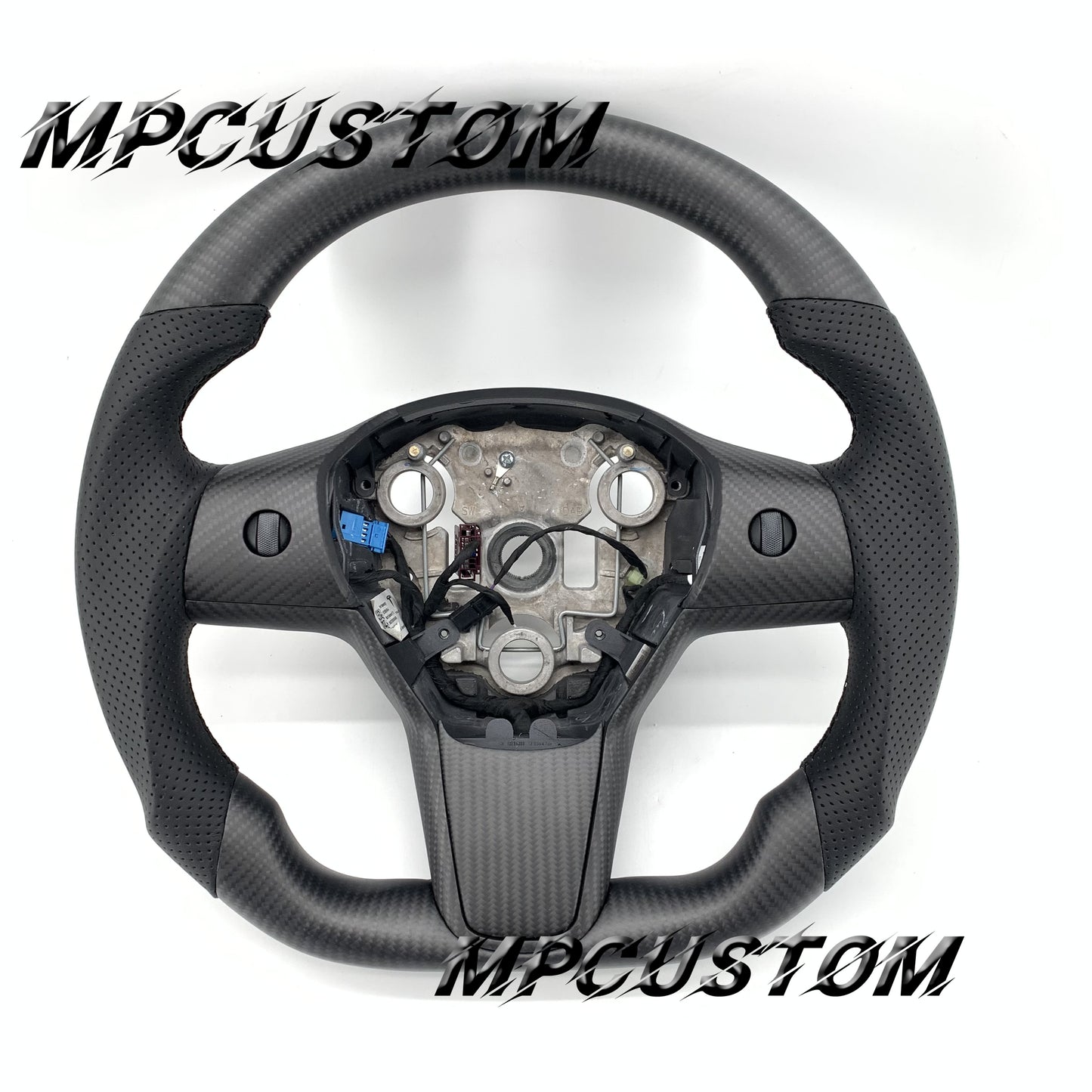 Mpcustom for Tesla model 3 Y 2022 carbon fiber steering wheel round top