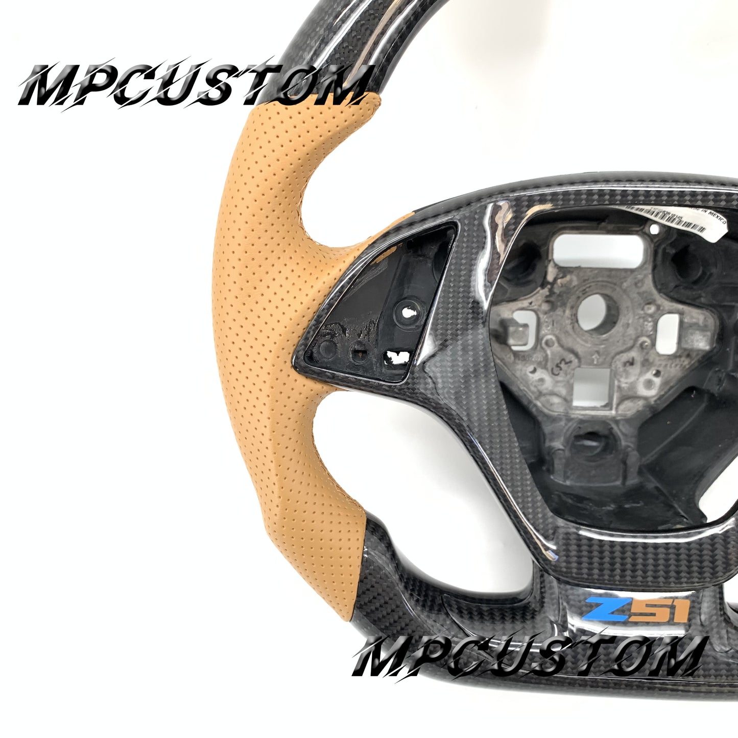 Mpcustom for Chevrolet Corvette C7 2014-2019 carbon fiber steering wheel gloss