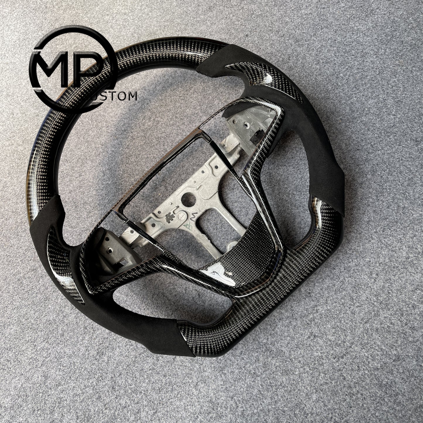 MPCUSTOM Fit For Cadillac ATSV ATS cts 2015-2019 carbon fiber steering wheel black Alcantara thumb grips