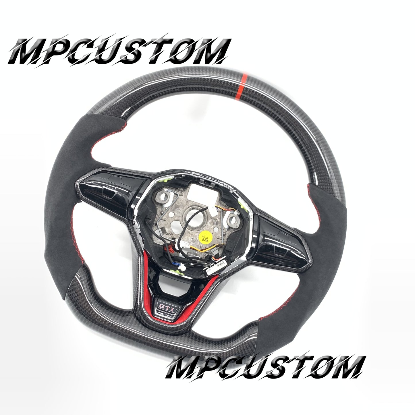 Mpcustom for Volkswagen MK8 carbon fiber steering wheel red stitching