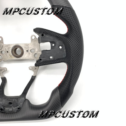 Mpcustom for Honda 10th Gen Civic 2016+ carbon fiber steering wheel red stitching and flat bottom