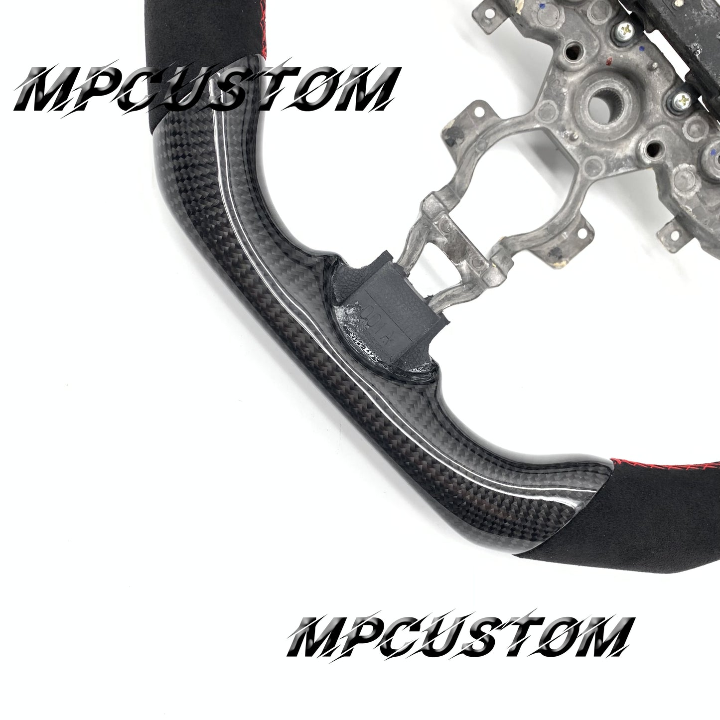 Mpcustom for Nissan 370z Juke z34 carbon fiber steering wheel gloss and red stripe line