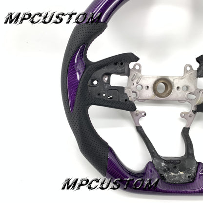 Mpcustom for Honda 10th Gen Civic 2016+ carbon fiber steering wheel purple stitching and flat bottom