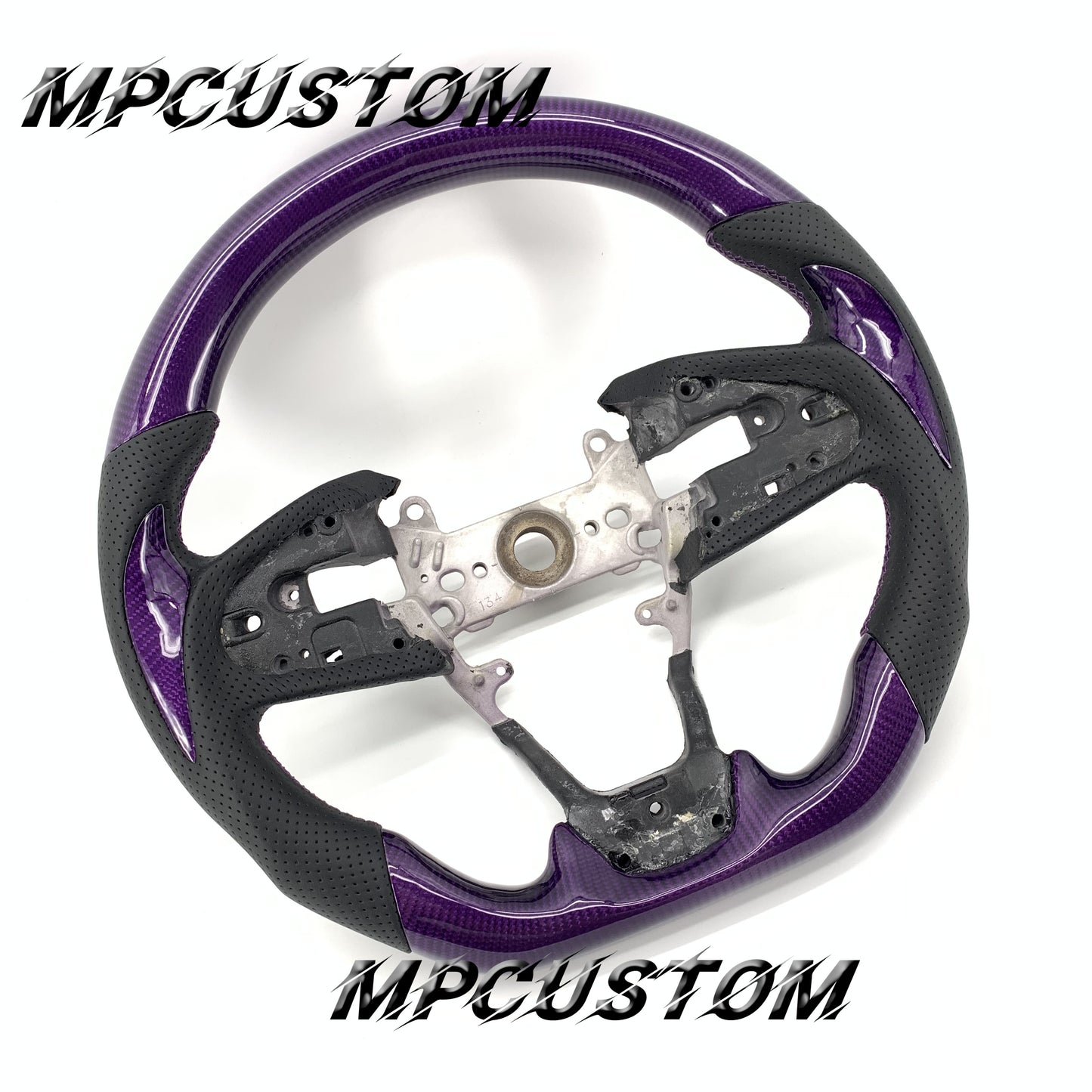 Mpcustom for Honda 10th Gen Civic 2016+ carbon fiber steering wheel purple stitching