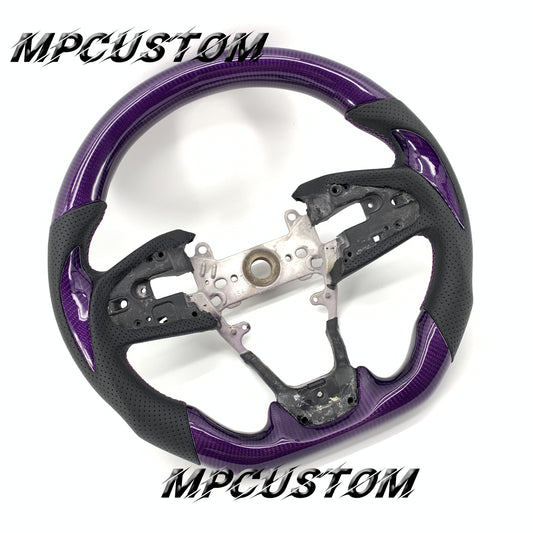 Mpcustom for Honda 10th Gen Civic 2016+ carbon fiber steering wheel purple stitching