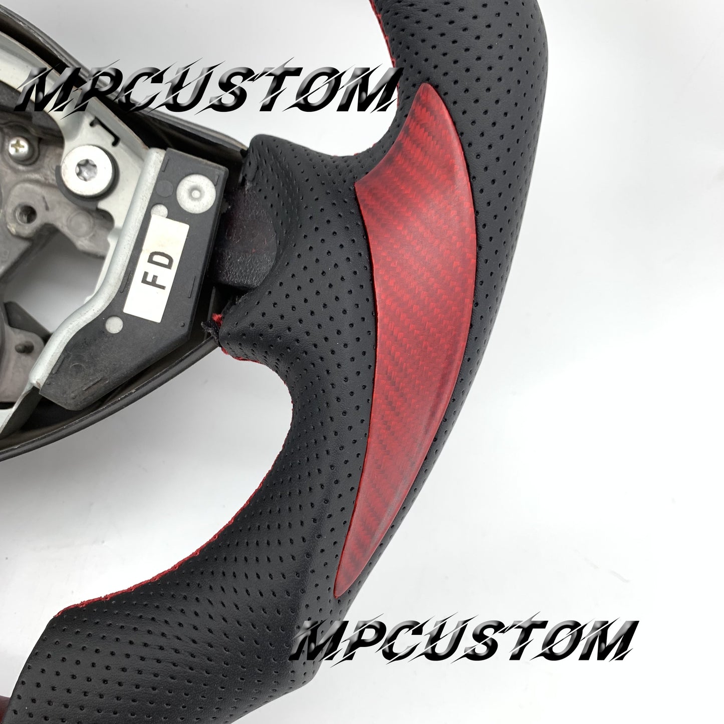Mpcustom for Nissan 370z Juke z34 carbon fiber steering wheel red stitching and matte