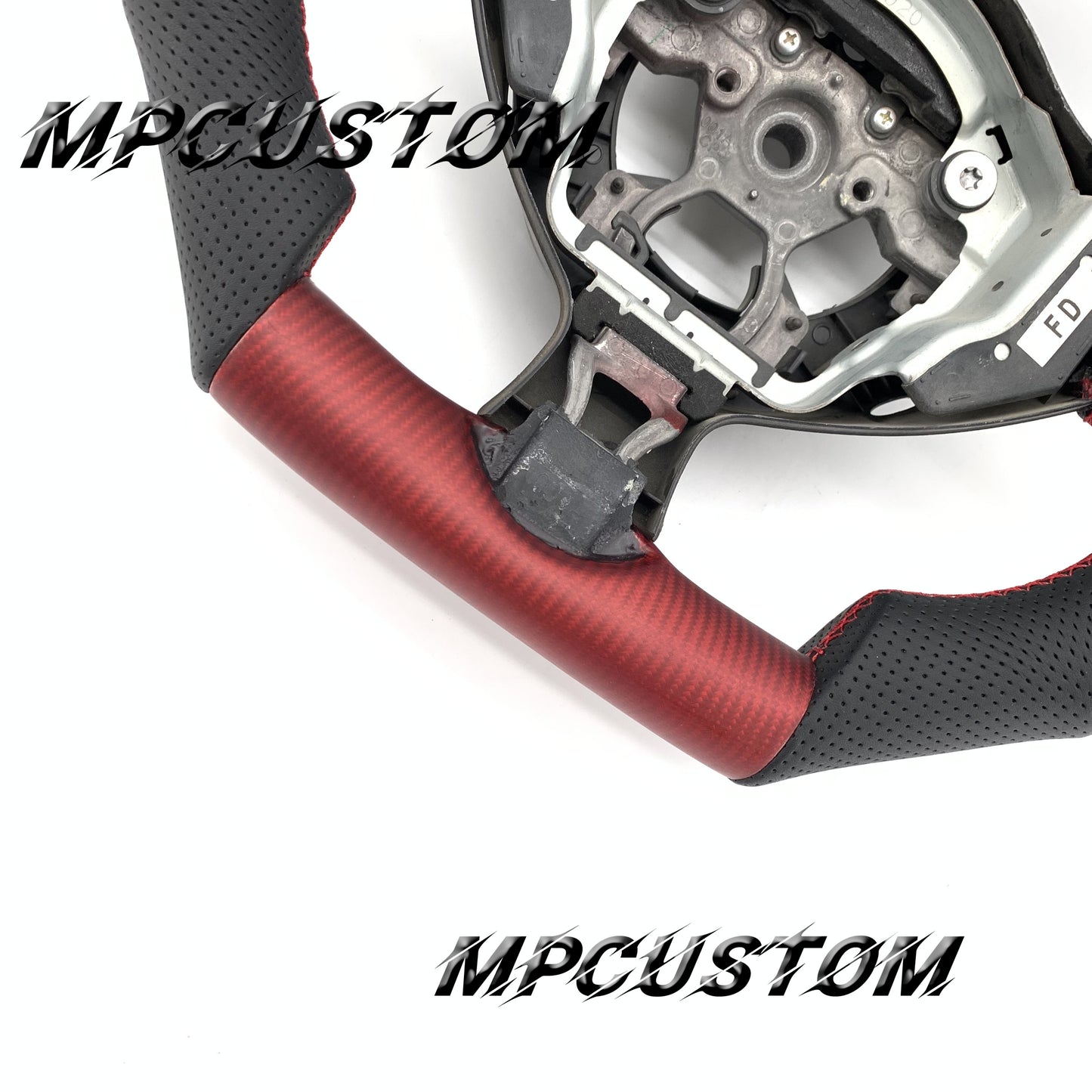 Mpcustom for Nissan 370z Juke z34 carbon fiber steering wheel red stitching and matte