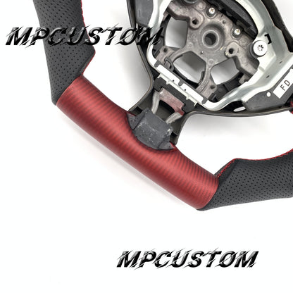 Mpcustom for Nissan 370z Juke z34 carbon fiber steering wheel red stitching and matte