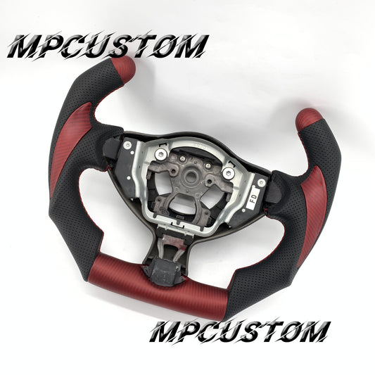 Mpcustom for Nissan 370z Juke z34 carbon fiber steering wheel red stitching and matte