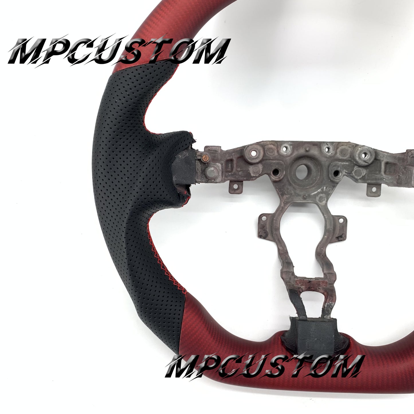 Mpcustom for Nissan 370z Juke z34 carbon fiber steering wheel red stitching