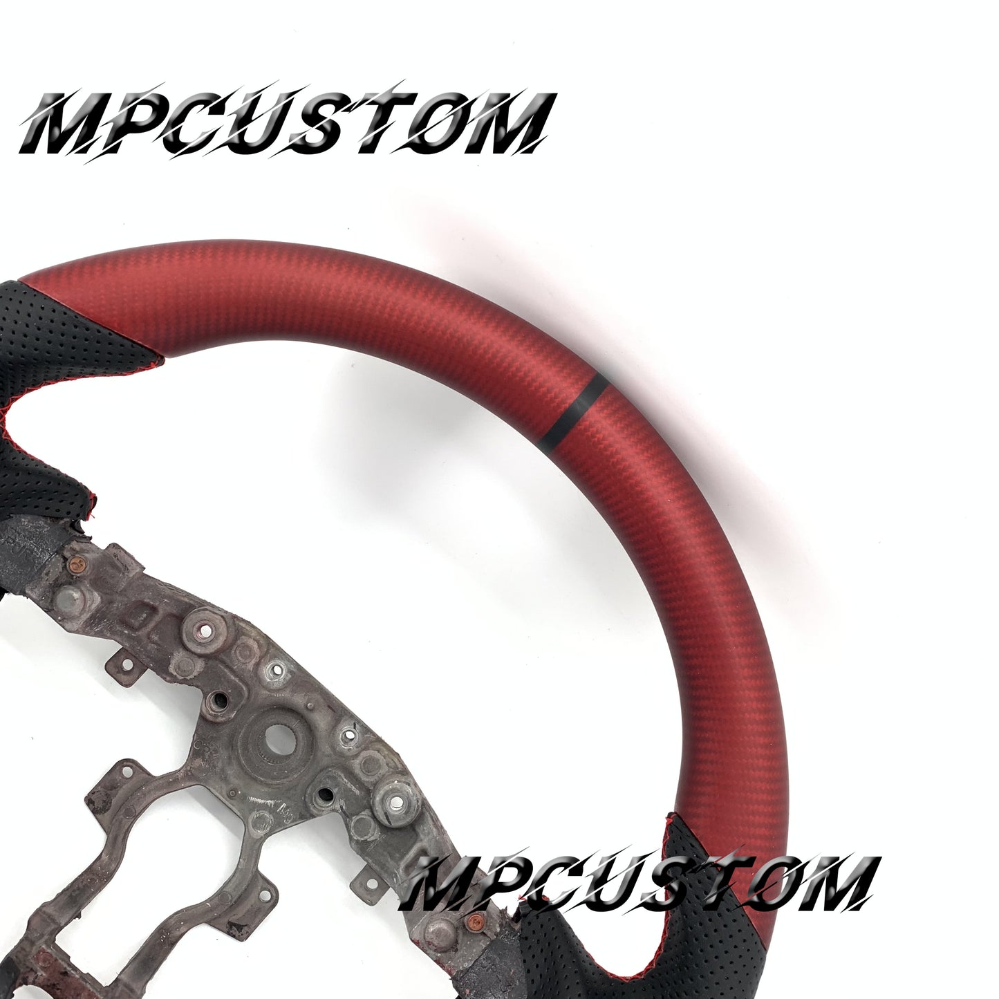 Mpcustom for Nissan 370z Juke z34 carbon fiber steering wheel black stripe line