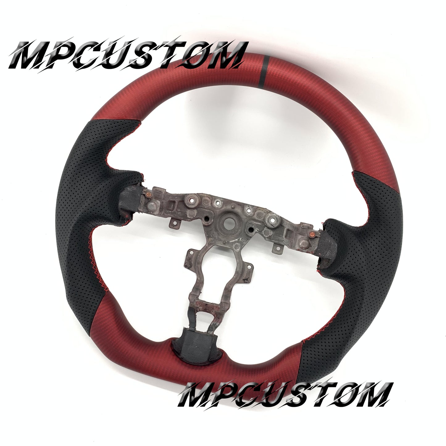Mpcustom for Nissan 370z Juke z34 carbon fiber steering wheel red stitching