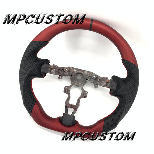 Mpcustom for Nissan 370z Juke z34 carbon fiber steering wheel red stitching