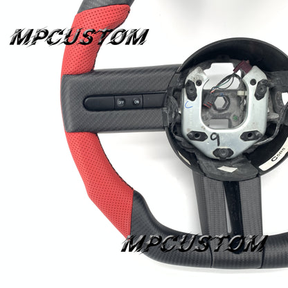 Mpcustom for Ford Mustang 2005-2008 carbon fiber steering wheel red stripe line