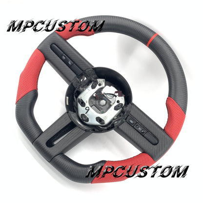 Mpcustom for Ford Mustang 2005-2008 carbon fiber steering wheel red stripe line