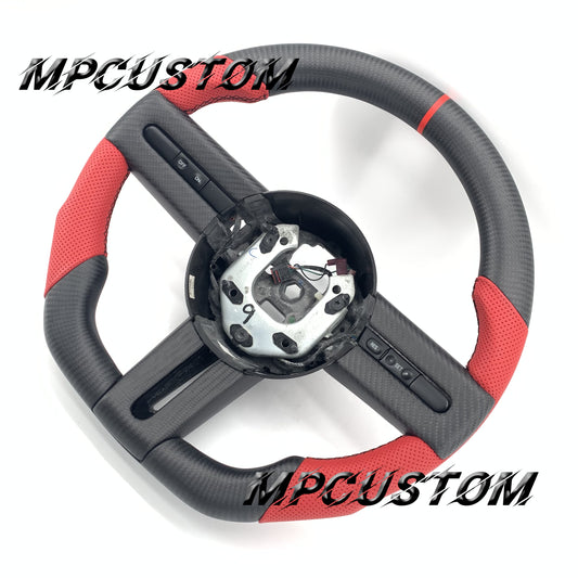 Mpcustom for Ford Mustang 2005-2008 carbon fiber steering wheel red stripe line