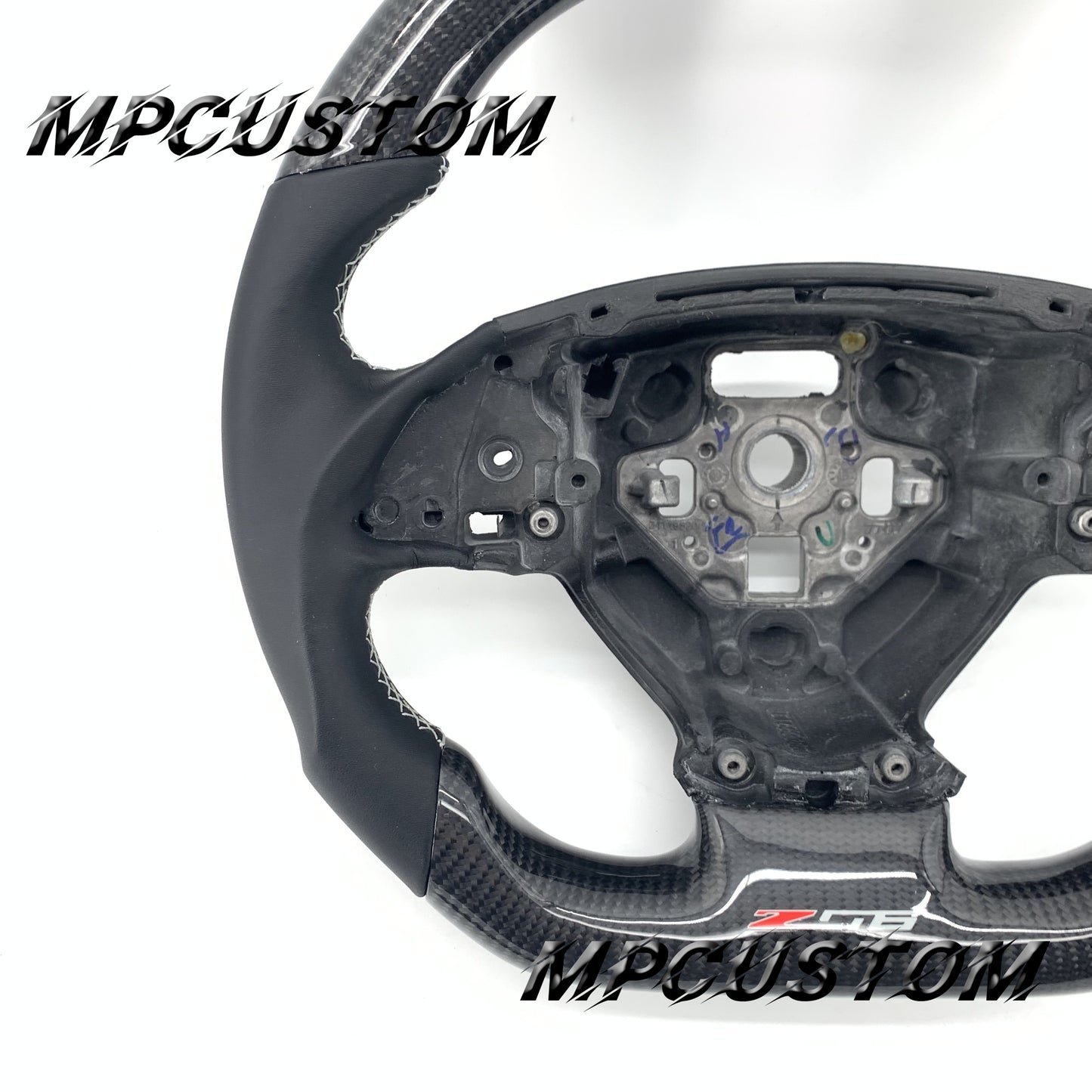 Mpcustom for Chevrolet Corvette C8 2020+ carbon fiber steering wheel flat top and smooth