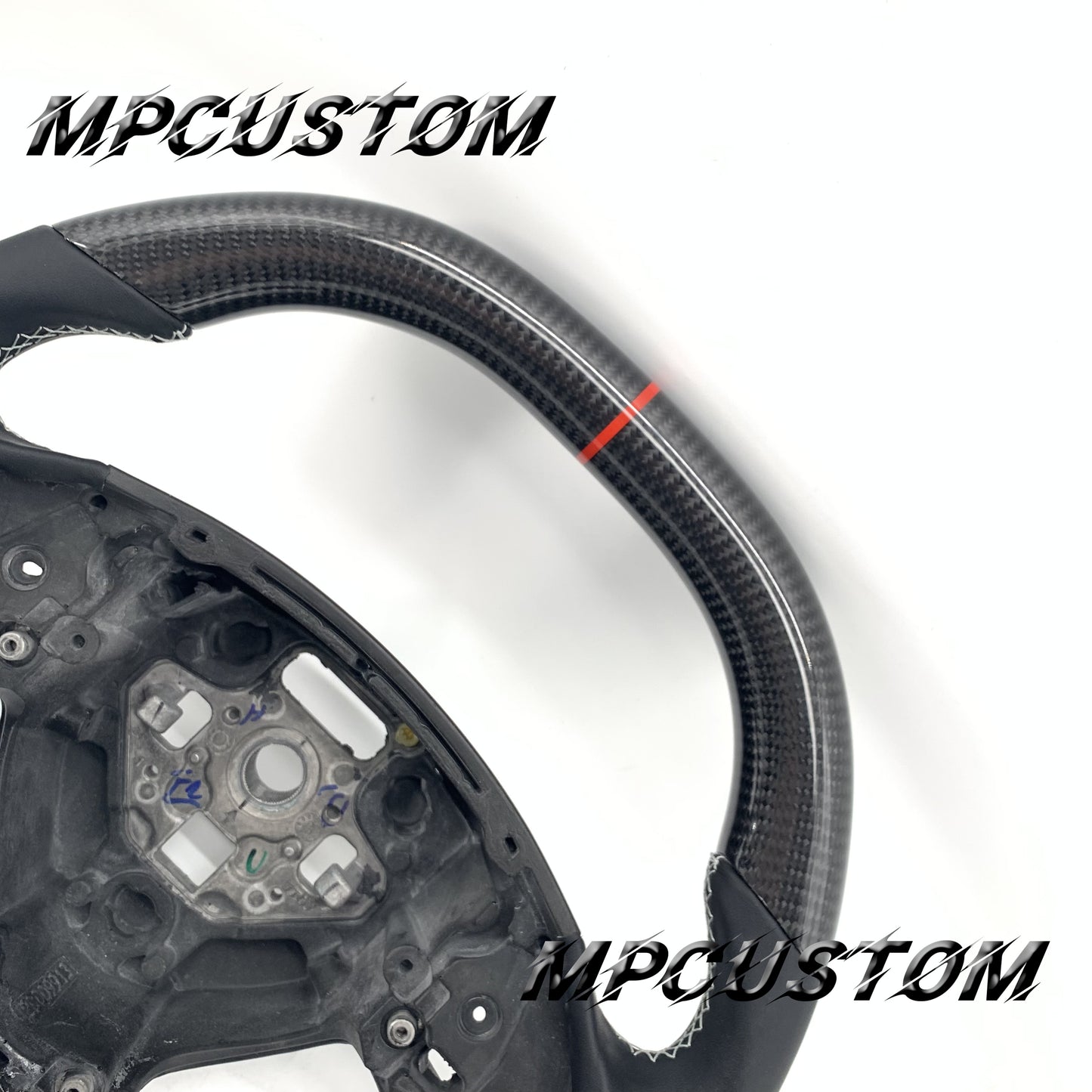 Mpcustom for Chevrolet Corvette C8 2020+ carbon fiber steering wheel flat top and smooth