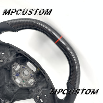 Mpcustom for Chevrolet Corvette C8 2020+ carbon fiber steering wheel flat top and smooth