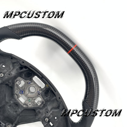 Mpcustom for Chevrolet Corvette C7 2014-2019 carbon fiber steering wheel white stitching