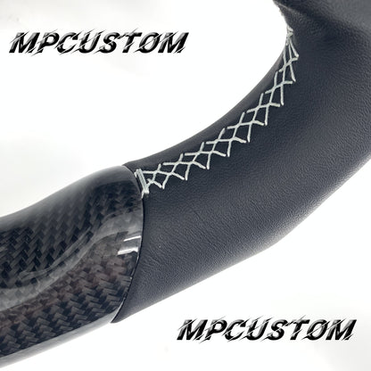 Mpcustom for Chevrolet Corvette C7 2014-2019 carbon fiber steering wheel white stitching