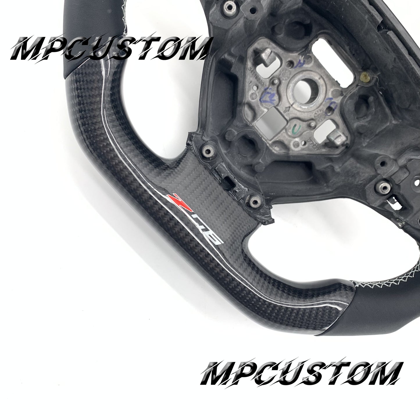 Mpcustom for Chevrolet Corvette C8 2020+ carbon fiber steering wheel flat top and smooth
