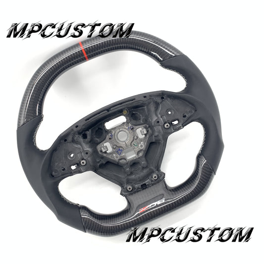 Mpcustom for Chevrolet Corvette C7 2014-2019 carbon fiber steering wheel red stripe line
