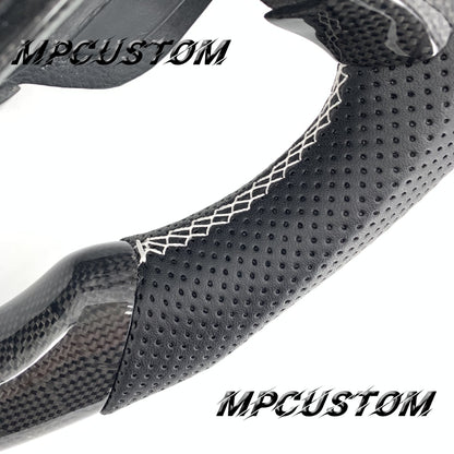 Mpcustom for Ford Mondeo MK5 2013-2020 carbon fiber steering white stitching