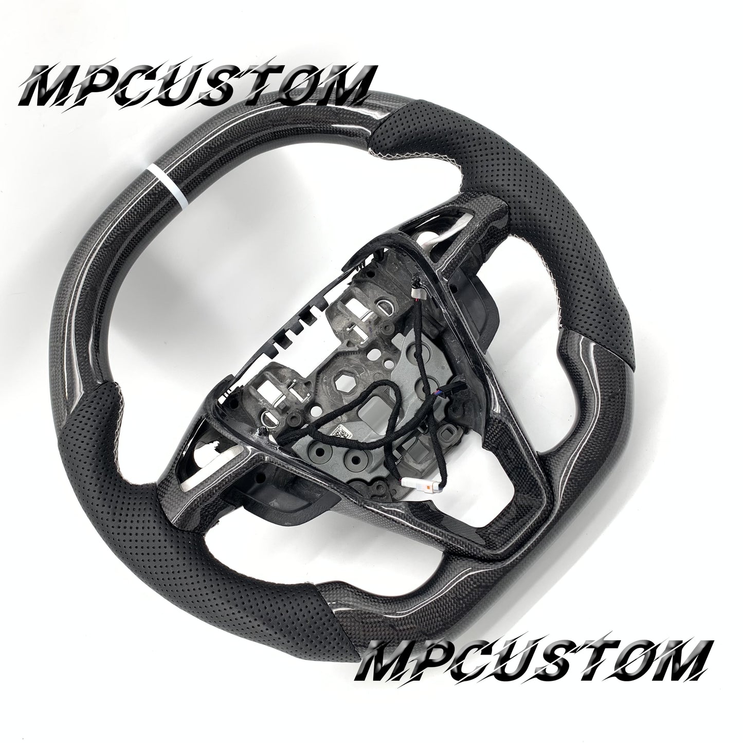 Mpcustom for Ford Mondeo MK5 2013-2020 carbon fiber steering wheel white stripe line