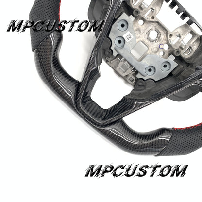 Mpcustom for Ford Mondeo MK5 2013-2020 carbon fiber steering wheel red stitching