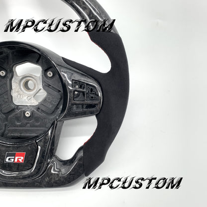 Mpcustom for Toyota Supra 2020 carbon fiber steering wheel red stitching