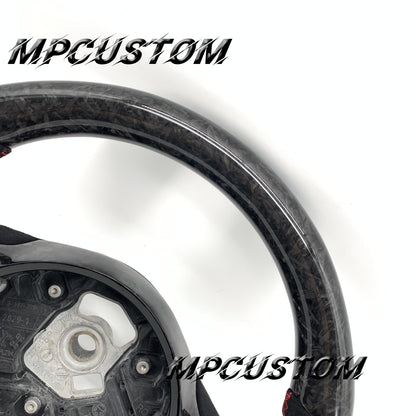 Mpcustom for Toyota Supra 2020 carbon fiber steering wheel flat bottom and red stitching