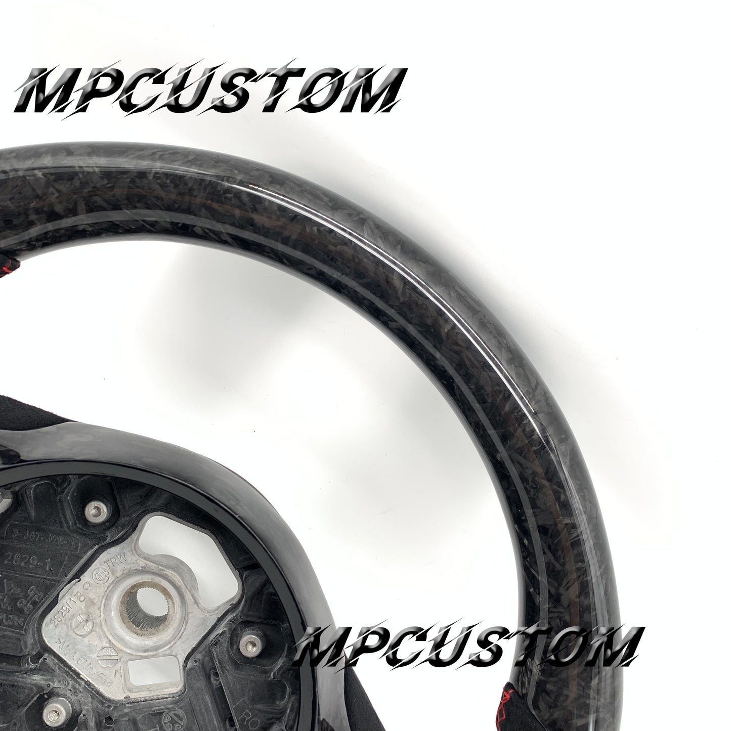 Mpcustom for Toyota Supra 2020 carbon fiber steering wheel round top and red stitching
