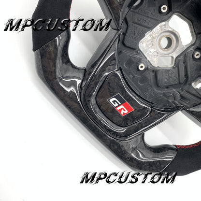 Mpcustom for Toyota Supra 2020 carbon fiber steering wheel red stitching