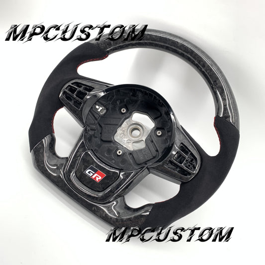 Mpcustom for Toyota Supra 2020 carbon fiber steering wheel red stitching
