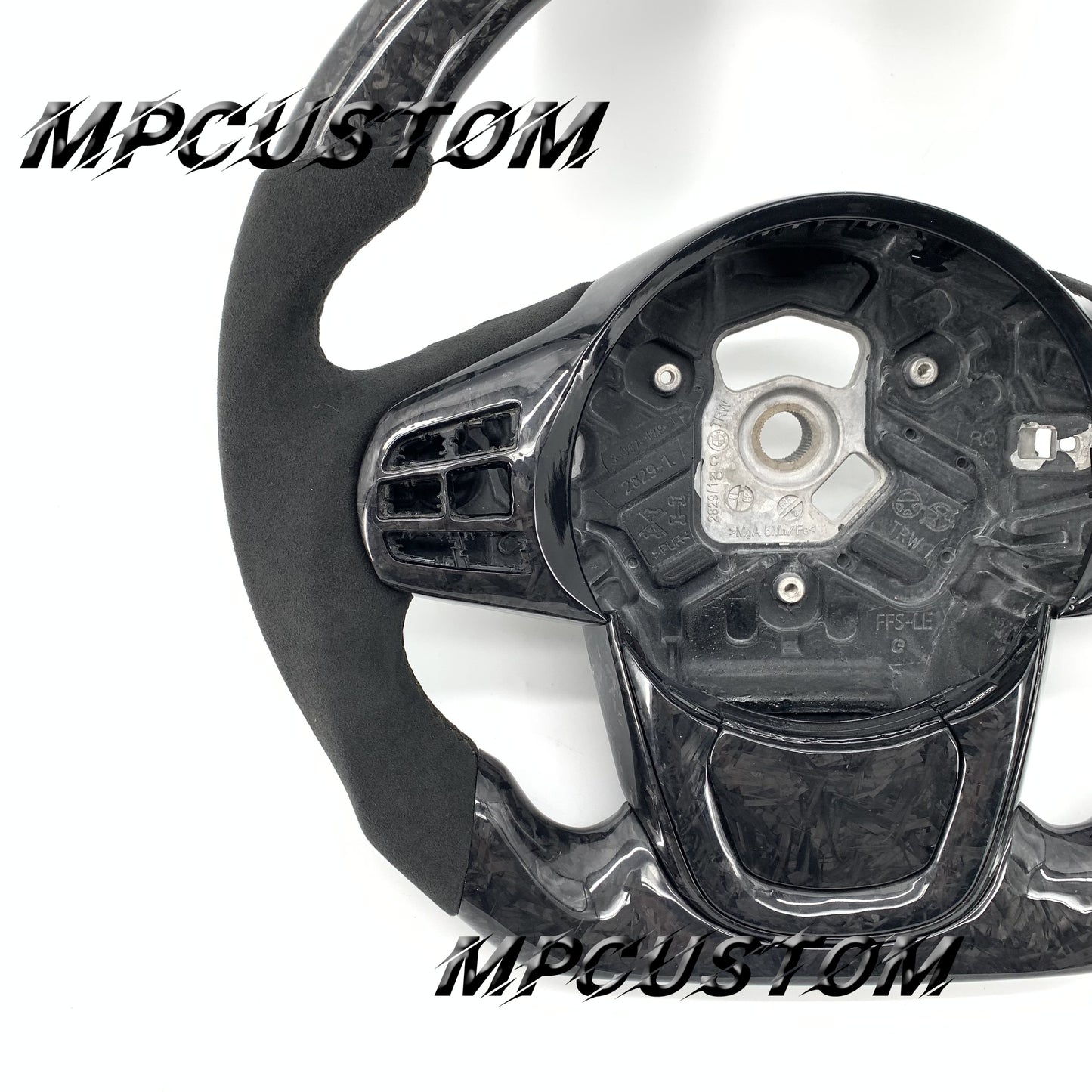 Mpcustom for Toyota Supra 2020 carbon fiber steering wheel round top and black Alcantara